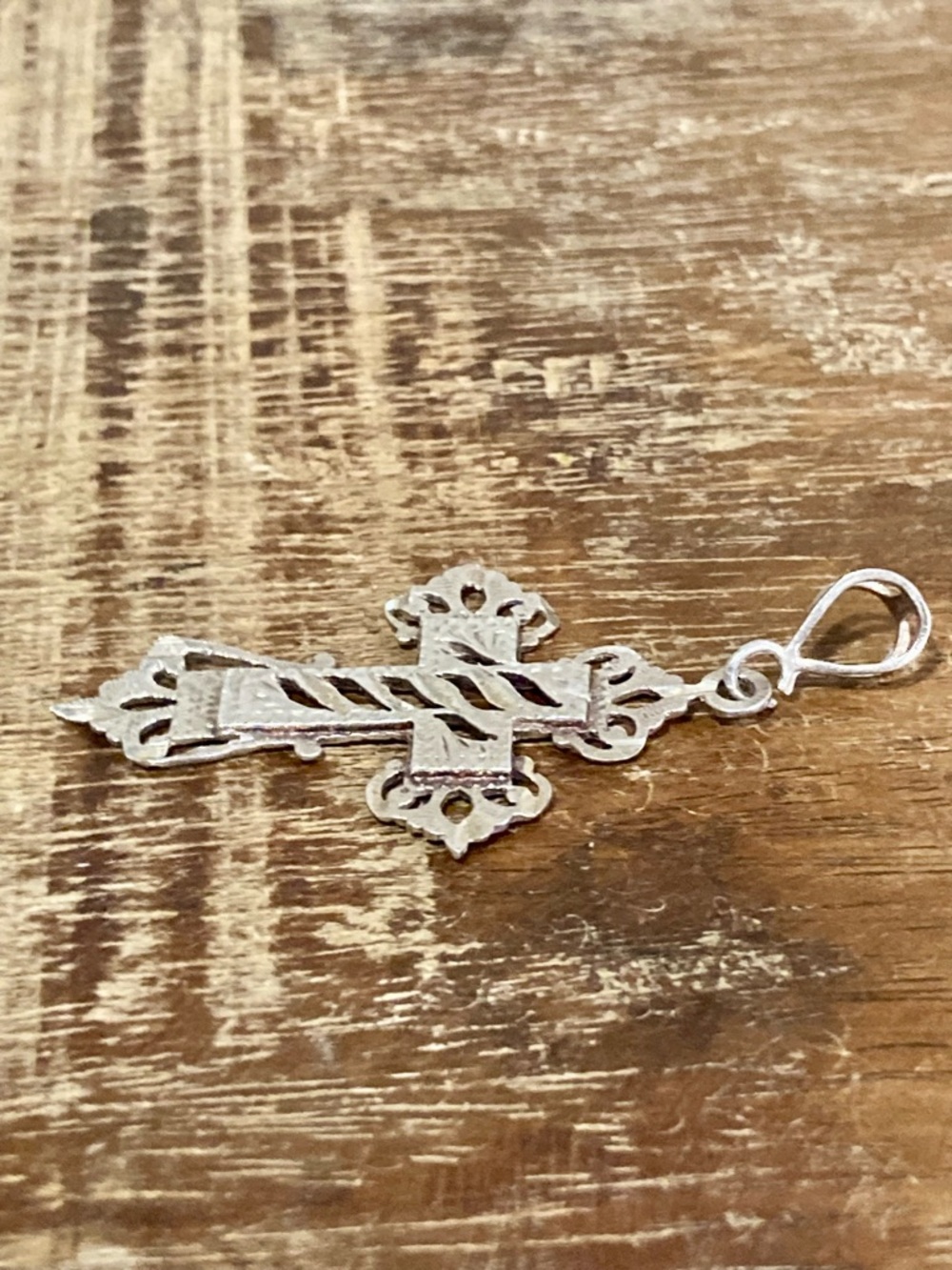 Sterling Silver Filigree Cross Pendant 2 1/8” - Picture 8 of 14